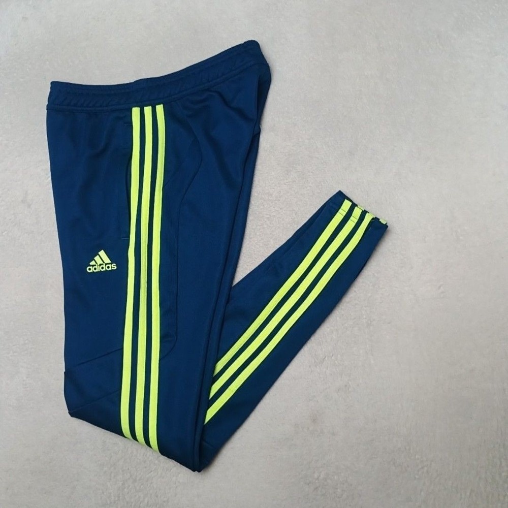 Adidas Track Pants Womens 2XS Blue ClimaCool Tapered Zip Ankle Pockets Soccer